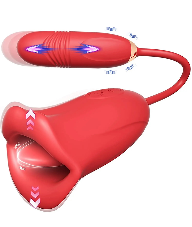 Rose tongue and Dildo